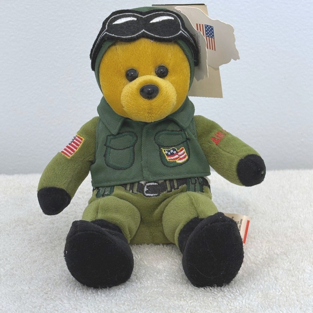 Forever Collectibles Team Beans Unity Armed Forces Air Force Bear Pilot‎  NWT